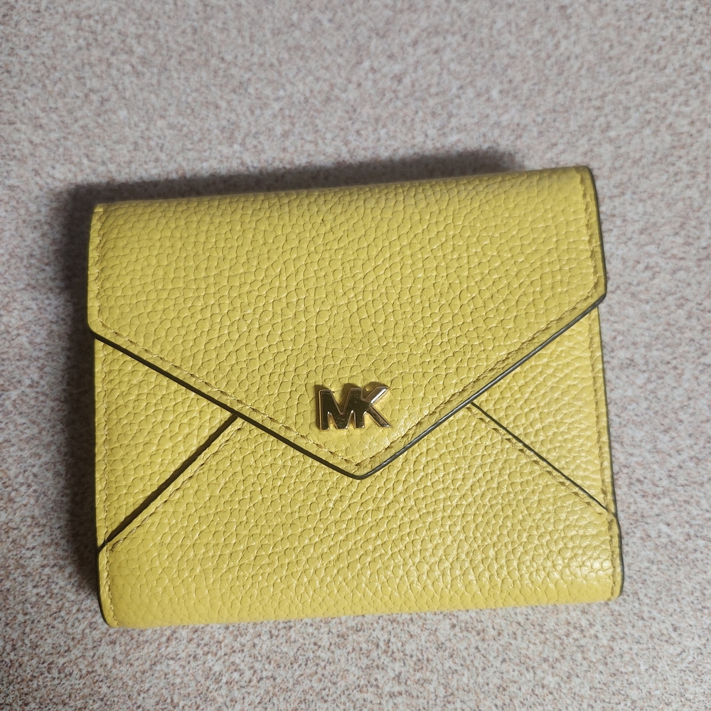 Michael Kors Yellow Pebbled Leather Wallet
